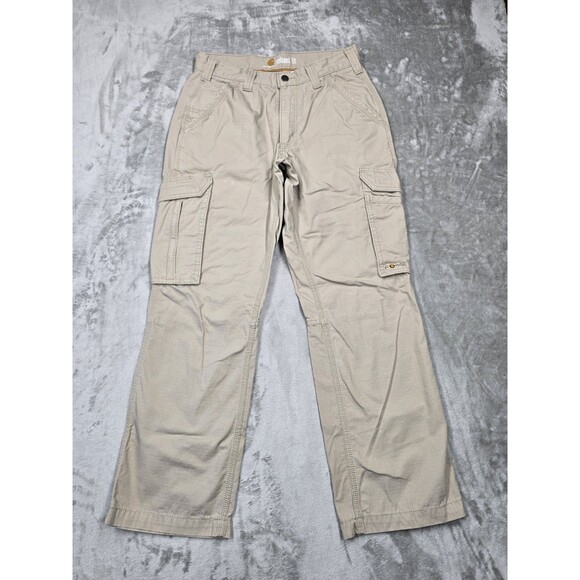 Carhartt Other - Carhartt Cargo Pants Mens 30x30 Tan Khaki Ripstop Relaxed Fit Workwear Casual
